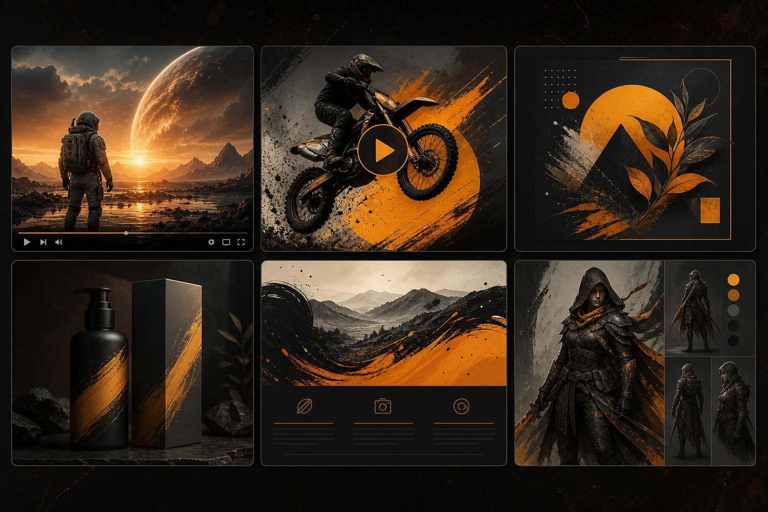 AI image use cases including video scenes, thumbnails, product mockups, and concept art