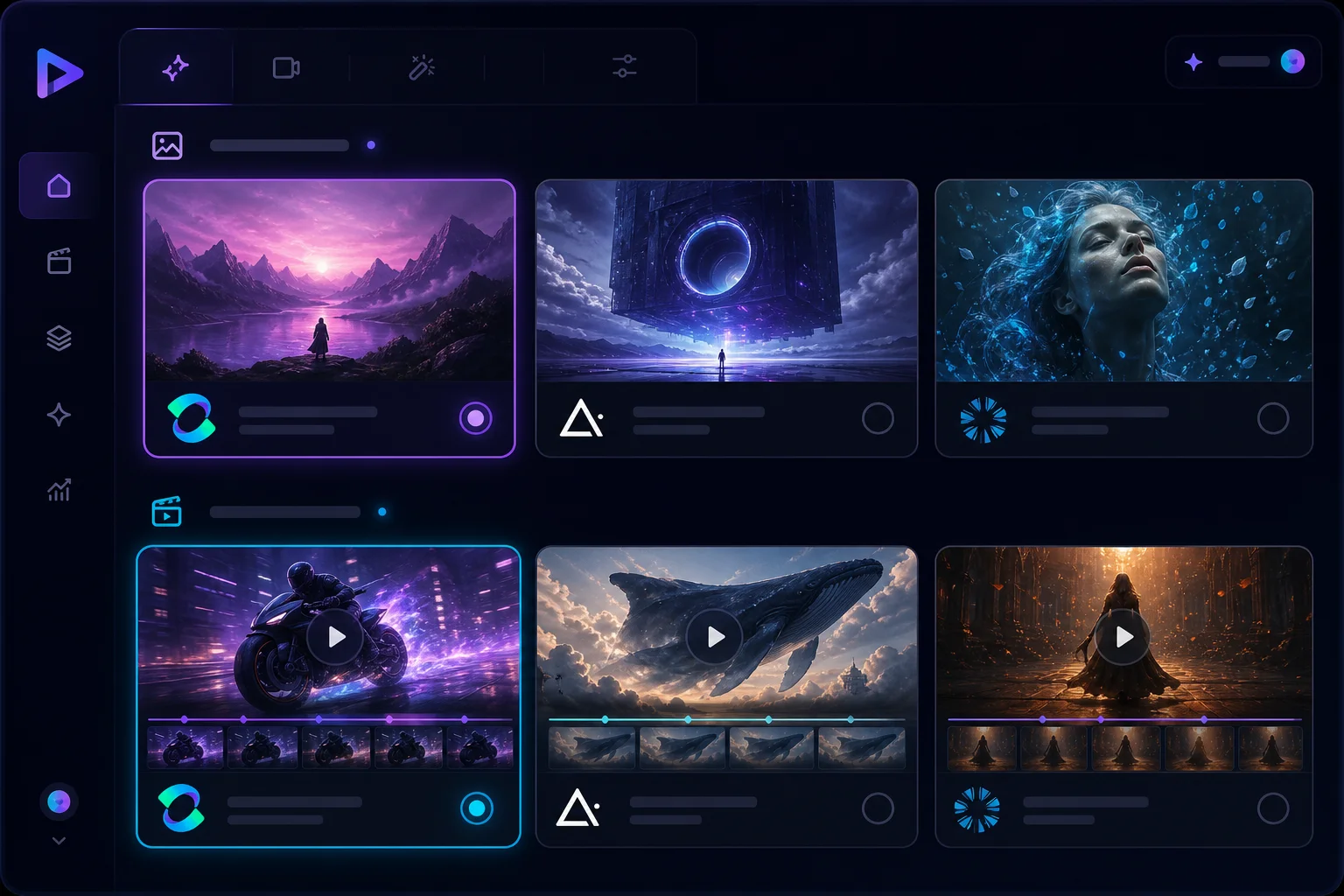 AI model selector for image generation and image-to-video animation