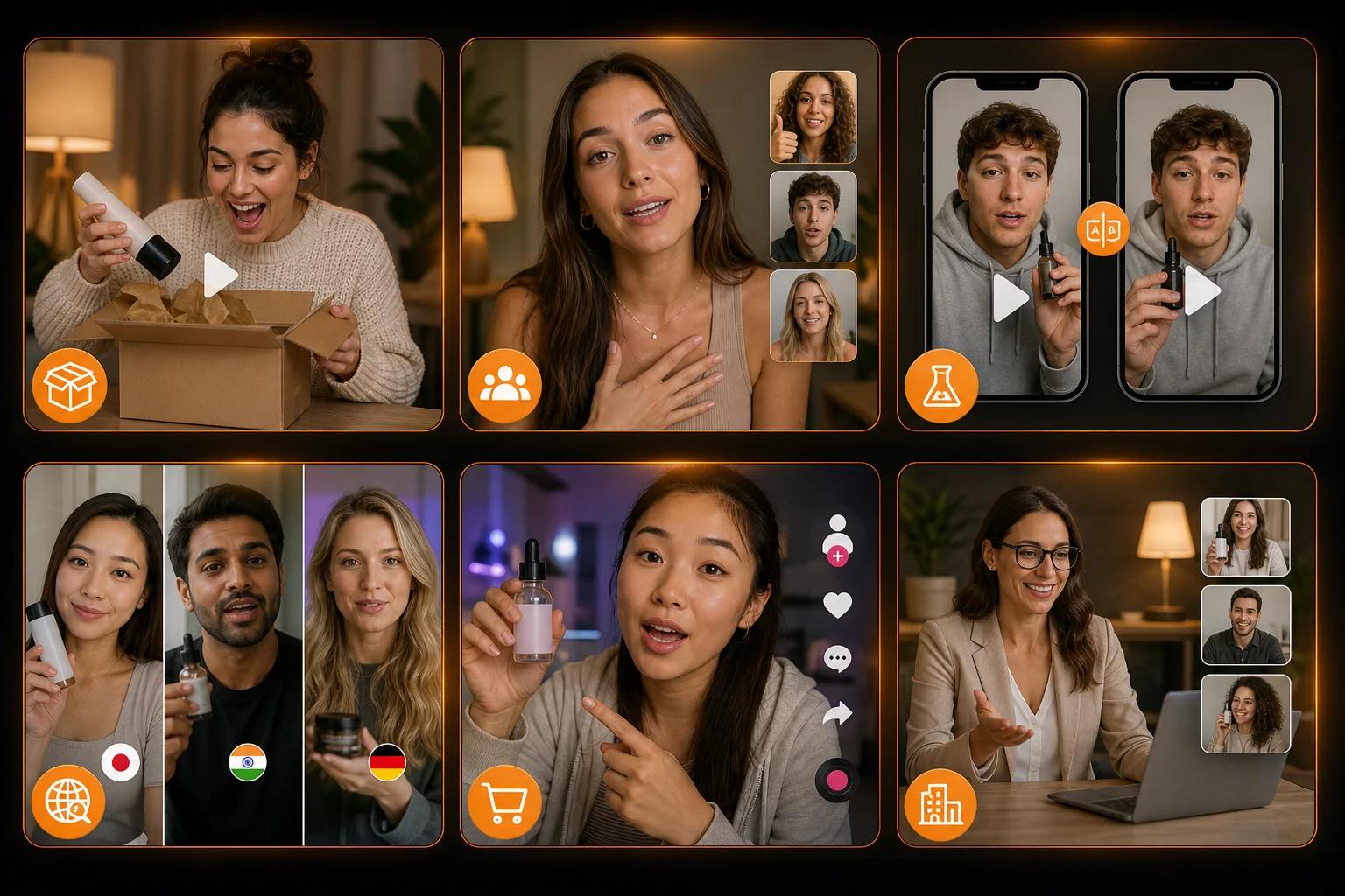 UGC use cases including unboxing ads, testimonials, hook testing, and TikTok Shop creative