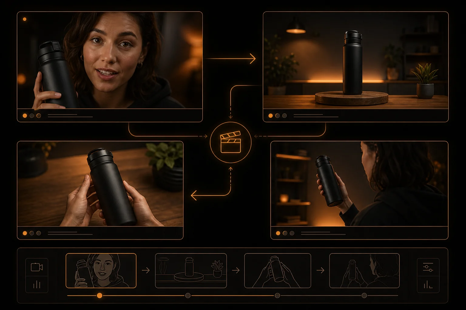 Automatic multi-angle shot planning for UGC-style video ads